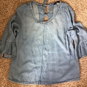 Denim half sleeve top